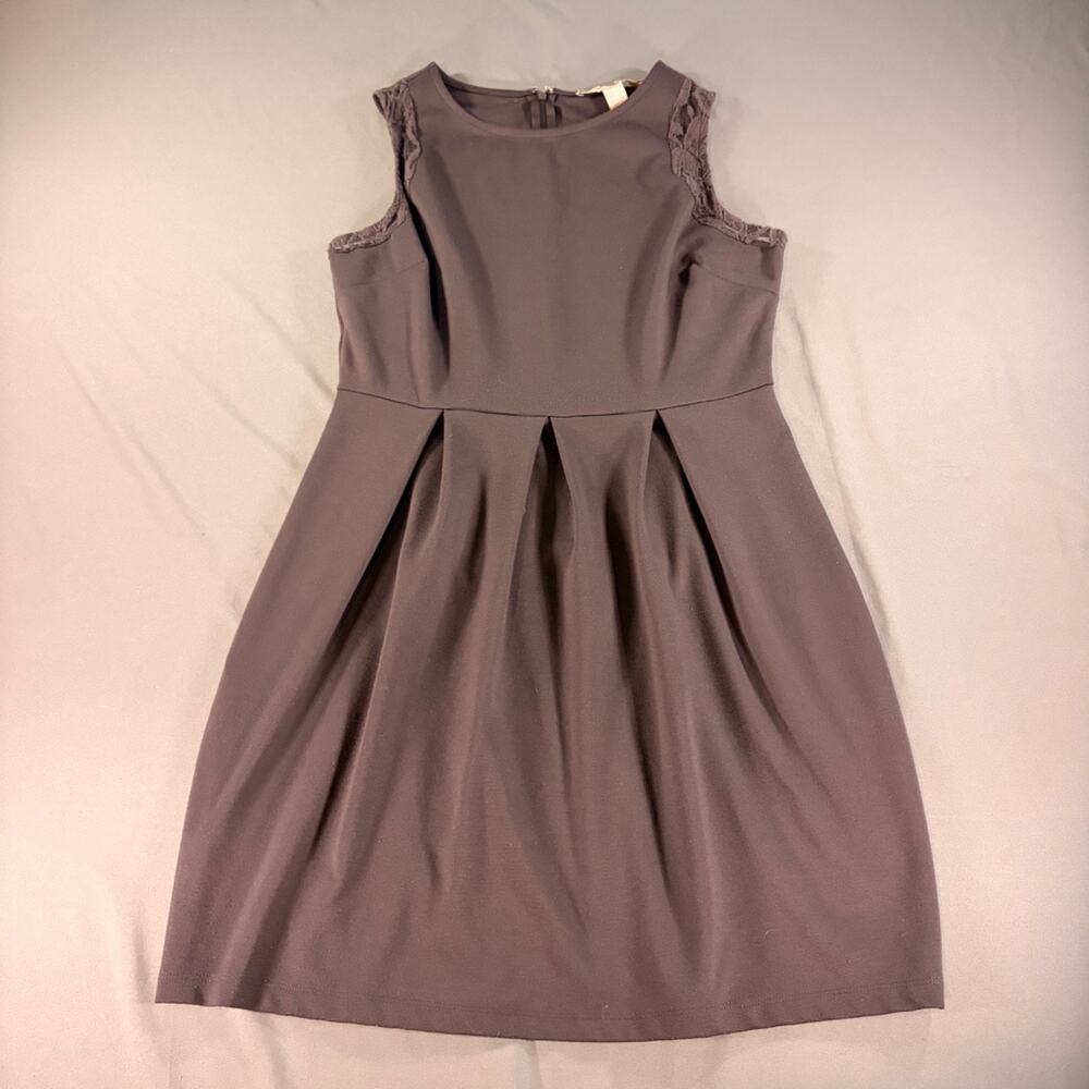 Forever 21 Women Pleated Chiffon Sleeveless Dress Gray Size Large
